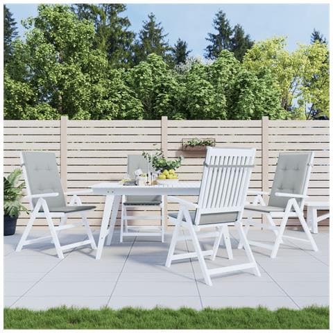 Cuscini Sedia Schiena Alta 4 Grigio Mélange 120x50x4 Tessuto - Foto 3