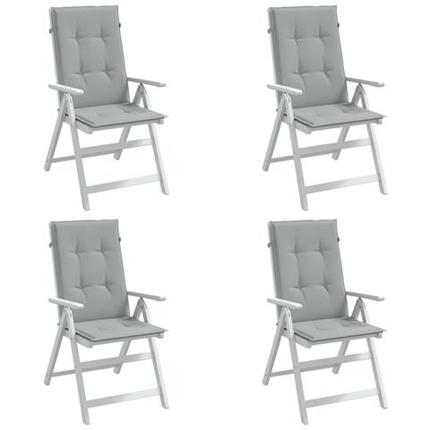 Cuscini Sedia Schiena Alta 4 Grigio Mélange 120x50x4 Tessuto - Foto 1