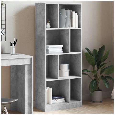 Libreria Grigio Cemento 57x28,5x141 Cm In Legno Multistrato - Foto 1