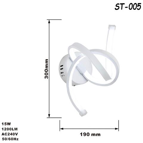 Applique Lampada Interno Moderna Parete Muro Spirale 15w Luce Calda St-005 - Foto 3