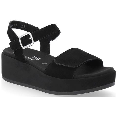 Black Casual Open Sandals Sandali Pelle Scamosciata /nabuk Scarpe Donna Nero Eu 37, D1n50-00 - Foto 1