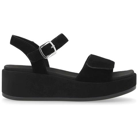 Black Casual Open Sandals Sandali Pelle Scamosciata /nabuk Scarpe Donna Nero Eu 37, D1n50-00 - Foto 2