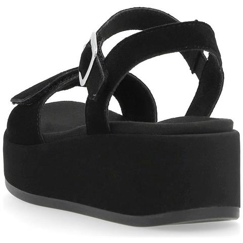 Black Casual Open Sandals Sandali Pelle Scamosciata /nabuk Scarpe Donna Nero Eu 37, D1n50-00 - Foto 3