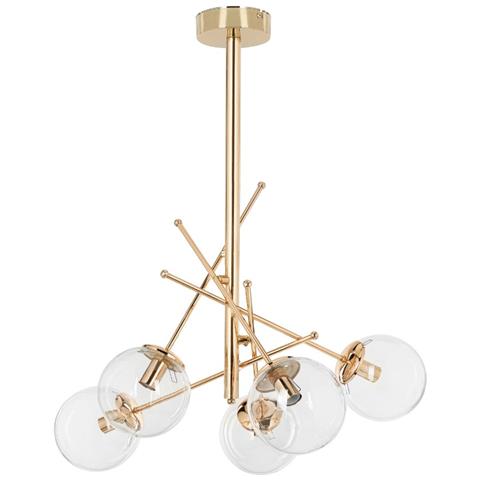 Lampada Da Soffitto Gondia Asz1391 In Metallo Colore Oro Con 5 Paralumi In Vetro - Foto 1