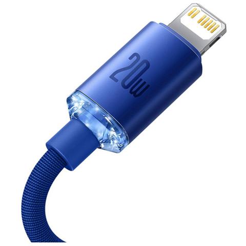 Cavo Da Lightning A Usb-c 20w Crystal Shine Per Ricarica E Sincronizzazione 1,2m, Blu - Foto 5