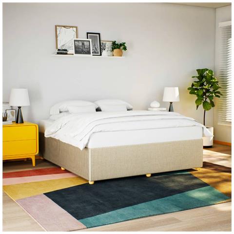 Giroletto Senza Materasso Crema 180x200 Cm In Tessuto - Foto 1