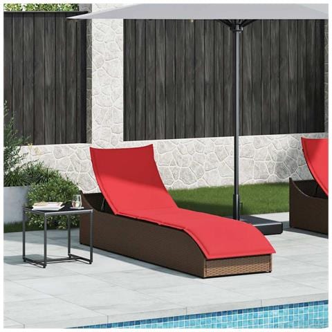 Lettino Prendisole Pieghevole Con Cuscino E Portaoggetti - Foto 2