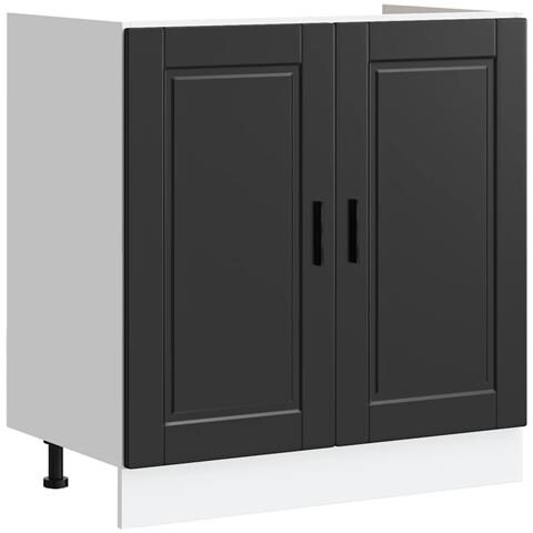 Mobile Base Lavello Porto Nero 80x46x81,5cm Legno Multistrato - Foto 2