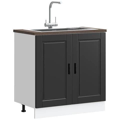 Mobile Base Lavello Porto Nero 80x46x81,5cm Legno Multistrato - Foto 1