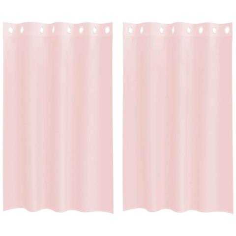 Tende In Voile Con Occhielli 2 Pz Rosa Chiaro 140x175 Cm - Foto 2