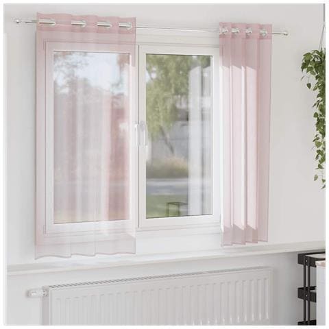 Tende In Voile Con Occhielli 2 Pz Rosa Chiaro 140x175 Cm - Foto 1