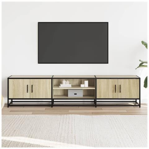 Mobile Porta Tv Rovere Sonoma 180x35x41 Cm In Truciolato - Foto 3