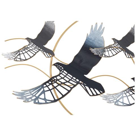 Decorazione In Metallo 3d Uccelli 1 - Multicolore - Metallo - 91x7x50 Cm - Foto 2