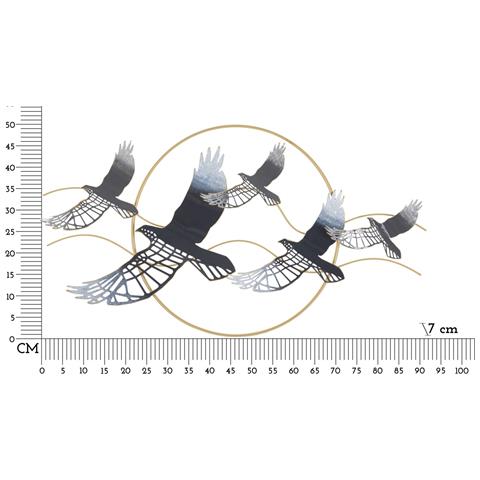 Decorazione In Metallo 3d Uccelli 1 - Multicolore - Metallo - 91x7x50 Cm - Foto 6
