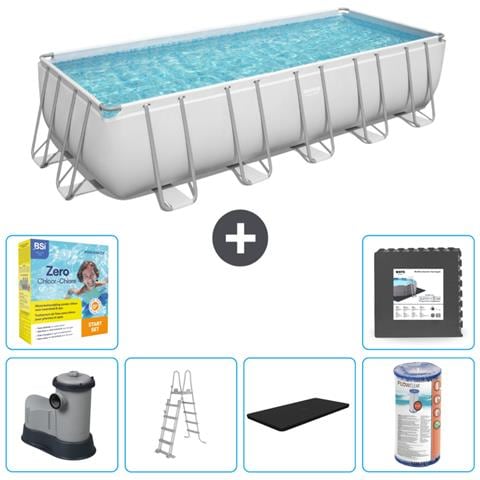 Piscina Fuori Terra - Rettangolo - 640x274x132 Cm - Grigio - Include Accessori Coordinati Cb35 - Foto 1