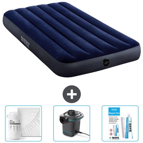 Set Materassino Gonfiabile - 191x99x25 Cm - Blu - Include Accessori Coordinati Cb4 - Foto 1