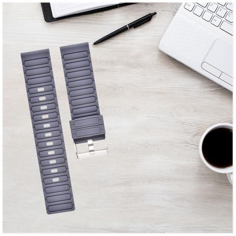 Cinturino In Silicone Con Motivo A Onde Da 22 Mm Per Galaxy Watch7/fe / 4/5/6 Grey - Foto 2