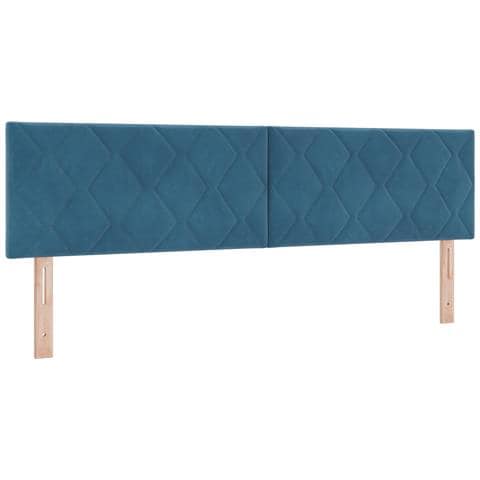 Testiera  Design a Blocchi Diamante Blu Scuro 180 cm in Velluto - Foto 1