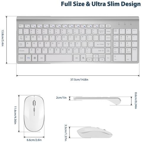 Combo Tastiera E Mouse Wireless - Argento - Foto 2