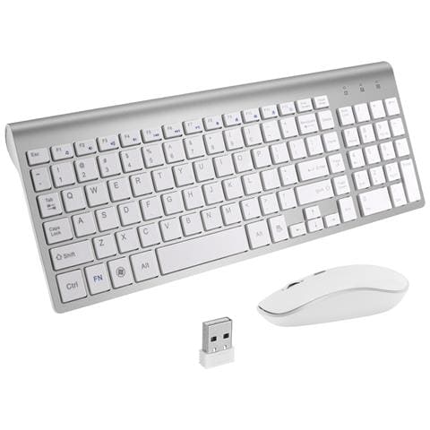 Combo Tastiera E Mouse Wireless - Argento - Foto 1