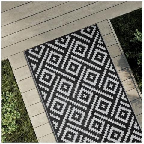 Tappeto da Esterno ARAKIL Bianco e Nero 80x250 cm PP - Foto 2