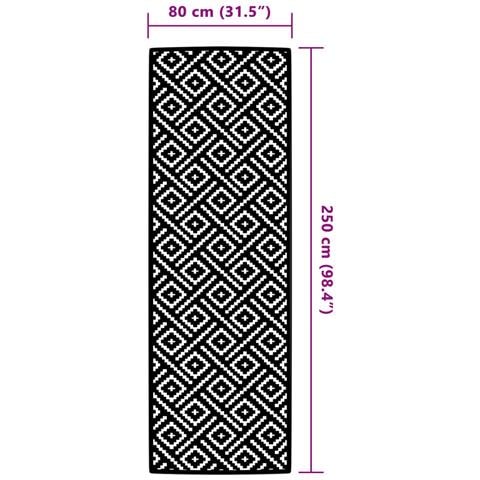 Tappeto da Esterno ARAKIL Bianco e Nero 80x250 cm PP - Foto 6