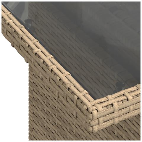 Set Divano da Giardino 7 Pezzi con Cuscini Beige in Polyrattan - Foto 9