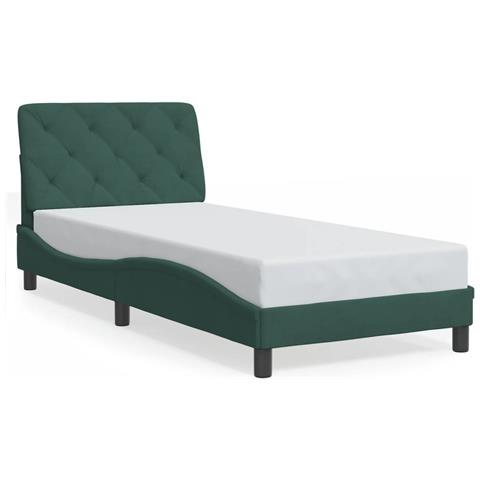 Giroletto senza Materasso Verde Scuro 90x200 cm in Velluto - Foto 1