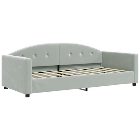 Letto da Giorno Grigio Chiaro 90x190 cm in Velluto - Foto 1