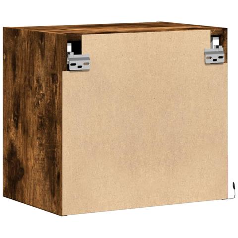 Comodino a Parete con luci LED Rovere Fumo - Foto 9