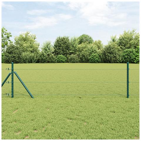 Recinzione esagonale  Grigia 0.4x50 m Acciaio, Set di pali  13 pezzi Verde Ø32 mm 80 cm Acciaio zincato - Foto 2