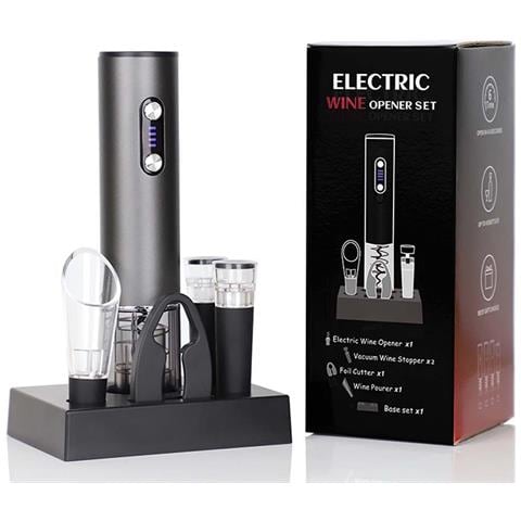 Set Apribottiglie Elettrico Da Vino - Cavatappi Automatico Usb Ricaricabile - Foto 1