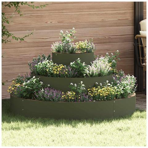 Vaso da giardino Oliver verde 120 x 120 x 20 cm Acciaio - Foto 2