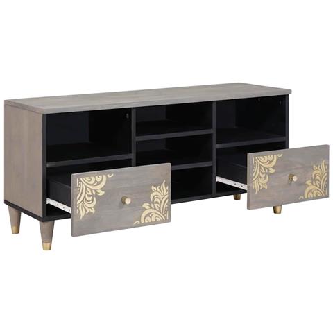 Mobile TV con cassetto Grigio e Oro 100 x 33.5 x 46 cm - Foto 2