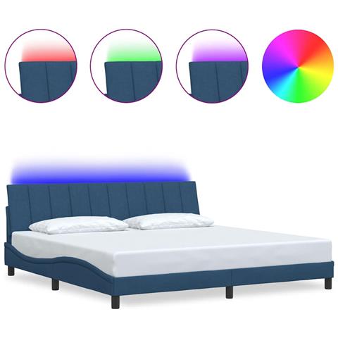 Giroletto senza Materasso Blu 200x200 cm in Tessuto - Foto 1