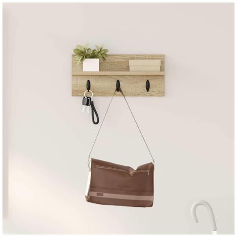 Appendiabiti a muro rovere sonoma 40 x 10.5 x 18 cm - Foto 2