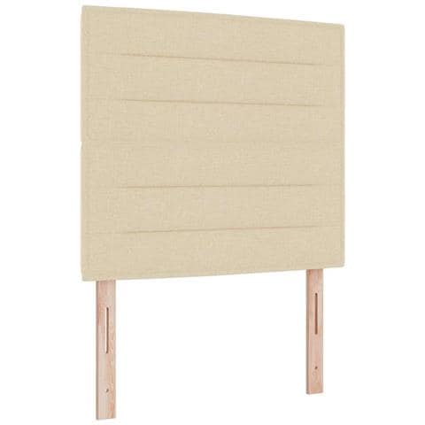 Letto a molle con materasso Crema 100 x 200 cm Tessuto - Foto 1