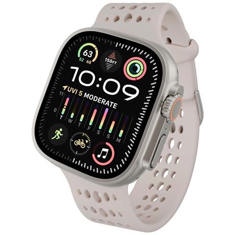 Bracciale In Silicone Ares O Per Apple Watch Da 44 A 49 Mm, Beige - Foto 1