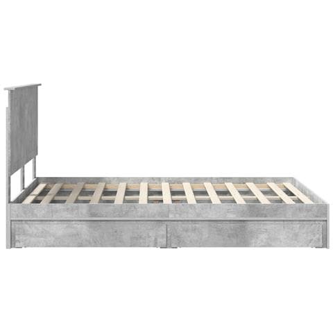 Letto con Contenitore con testiera Grigio cemento 135 x 190 cm - Foto 9