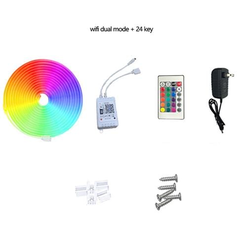 Striscia Led Neon Rgb 10m - Wifi Dual Mode, Telecomando 24 Tasti, Spina Eu - Foto 1