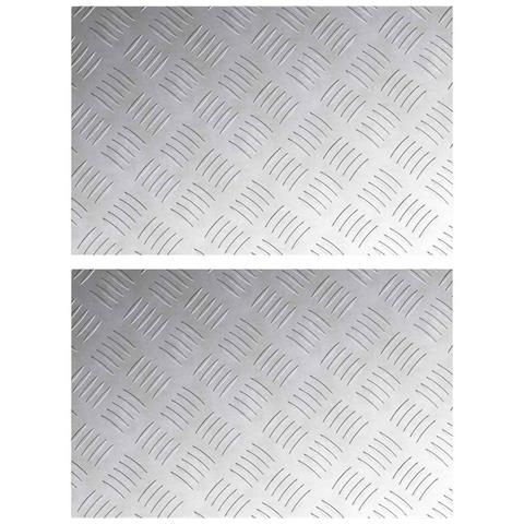 Dischi Quadrati 2 pcs Argento 60 x 40 cm Alluminio - Foto 1