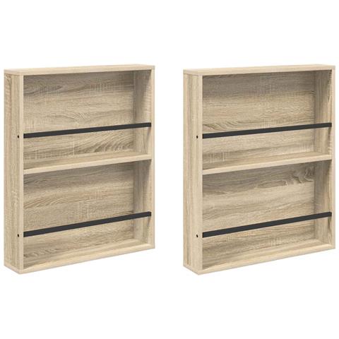 Scaffale per riviste 2 pcs Rovere Sonoma 60 x 12 x 70 cm - Foto 1