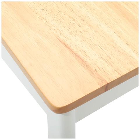 Sedia da pranzo 2 pcs Bianco e Naturale Legno di gomma solido - Foto 9