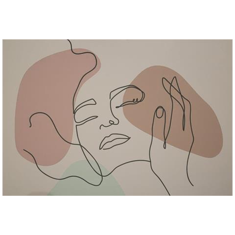 Stampa Con Cornice Face A Line Art Donna Toni Terra 35x47 Cm - Foto 2