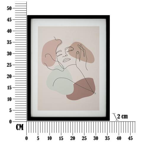 Stampa Con Cornice Face A Line Art Donna Toni Terra 35x47 Cm - Foto 6