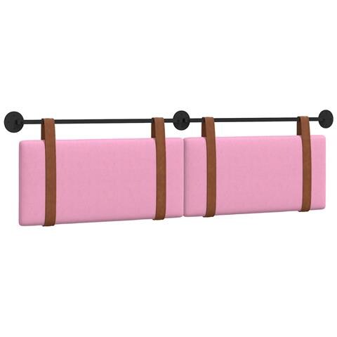 Testata appesa Tinta unita Rosa 170 x 55 x 5 cm PU Antico - Foto 1