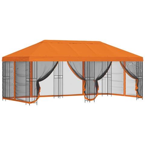 Gazebo con pareti laterali 6 x 3 m Arancione - Foto 1
