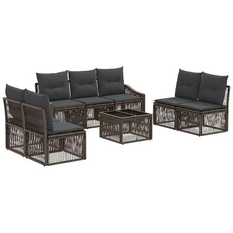 Set Divano da Giardino 8 pcs Grigio polyrattan - Foto 1