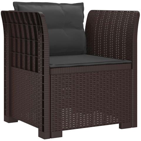 Poltrona a 1 Posto con Cuscini Aspetto Rattan PP Marrone - Foto 1
