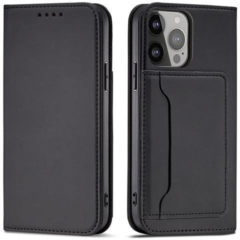Custodia Magnetica Per Iphone 13 Pro Max, Portafoglio Per Carte, Supporto Per Carte, Nera. - Foto 1